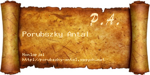 Porubszky Antal névjegykártya