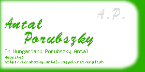 antal porubszky business card